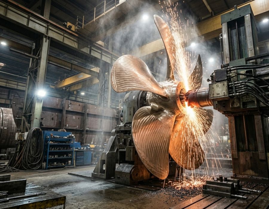 Pieza naval mecanizada en METALSUR Granada — acero inoxidable